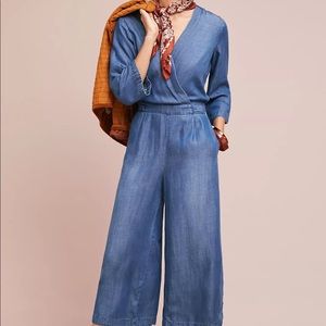 Anthropologie chambray jumpsuit XL